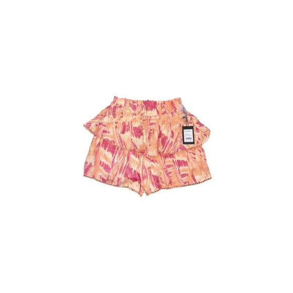 NICOLE MILLER Shorts Womens Size M Amber Double Tiered Pull On Skort Apricot New - Picture 4 of 7
